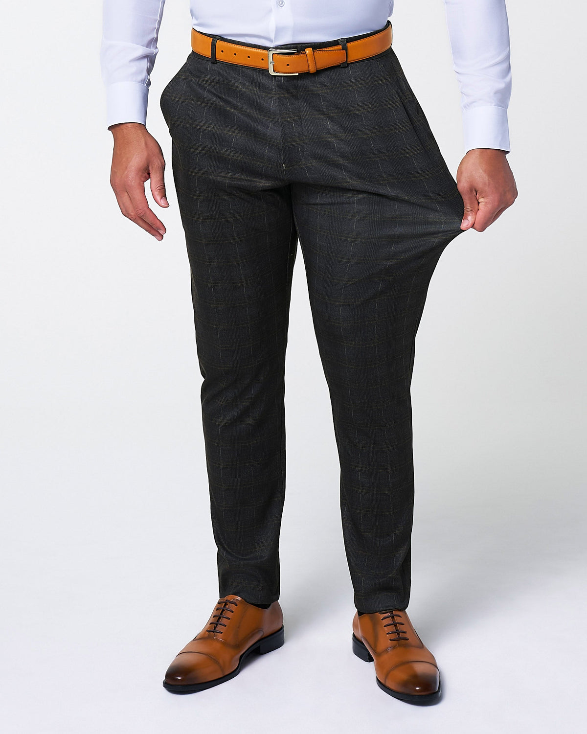Athletic Fit Stretch Suit - Brown Plaid | State & Liberty Suits