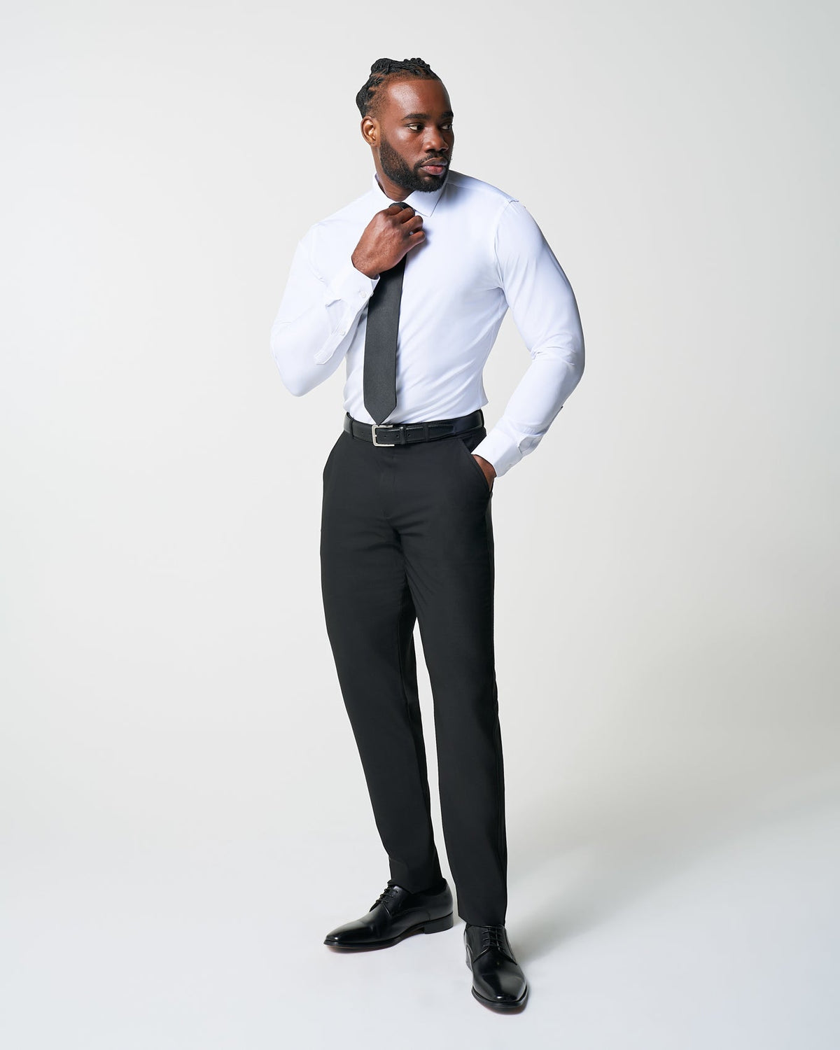 Athletic Fit Stretch Suit - Heathered Black | State & Liberty Suits