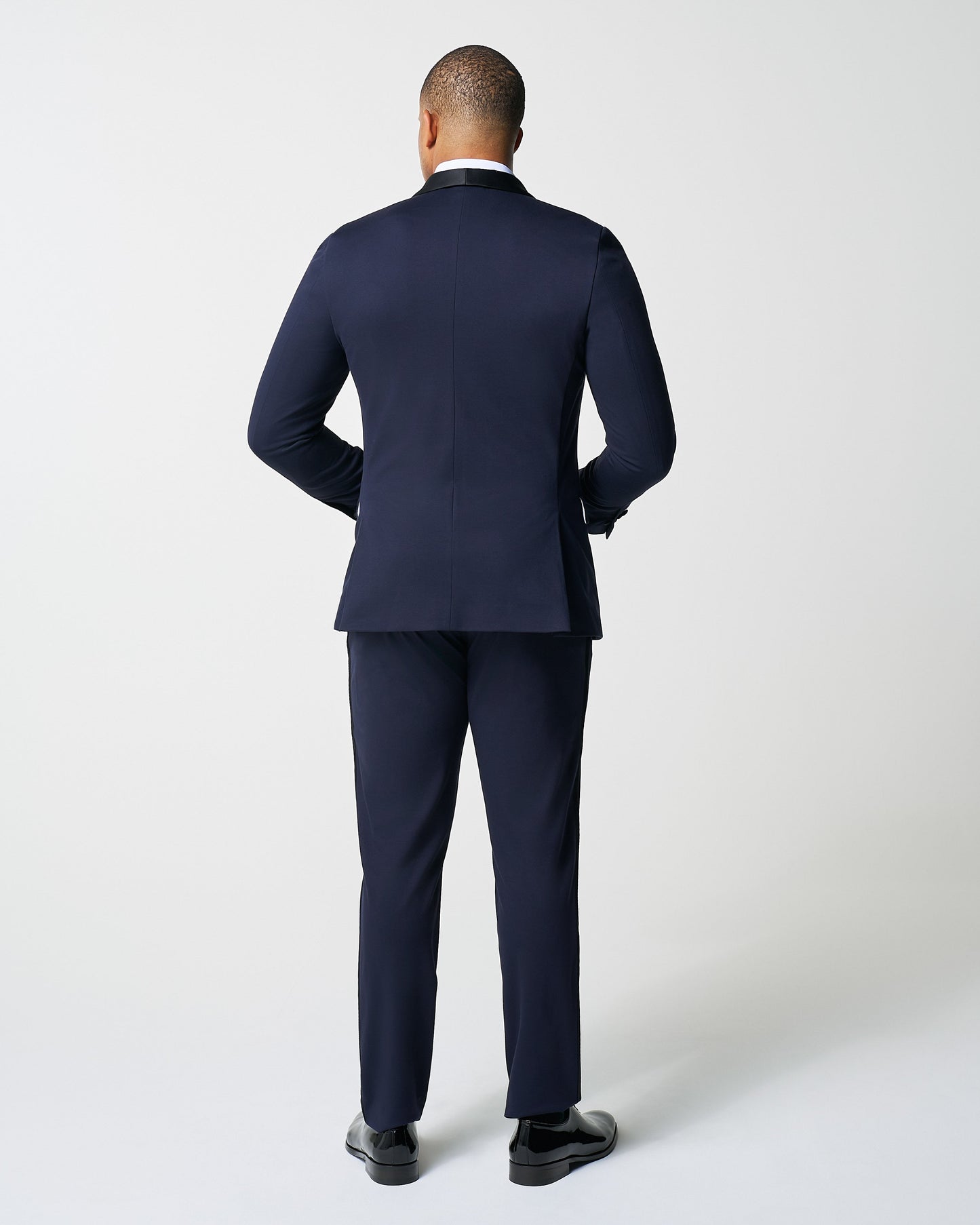 Athletic Fit Stretch Tuxedo - Navy with Shawl Lapel | State & Liberty Suits