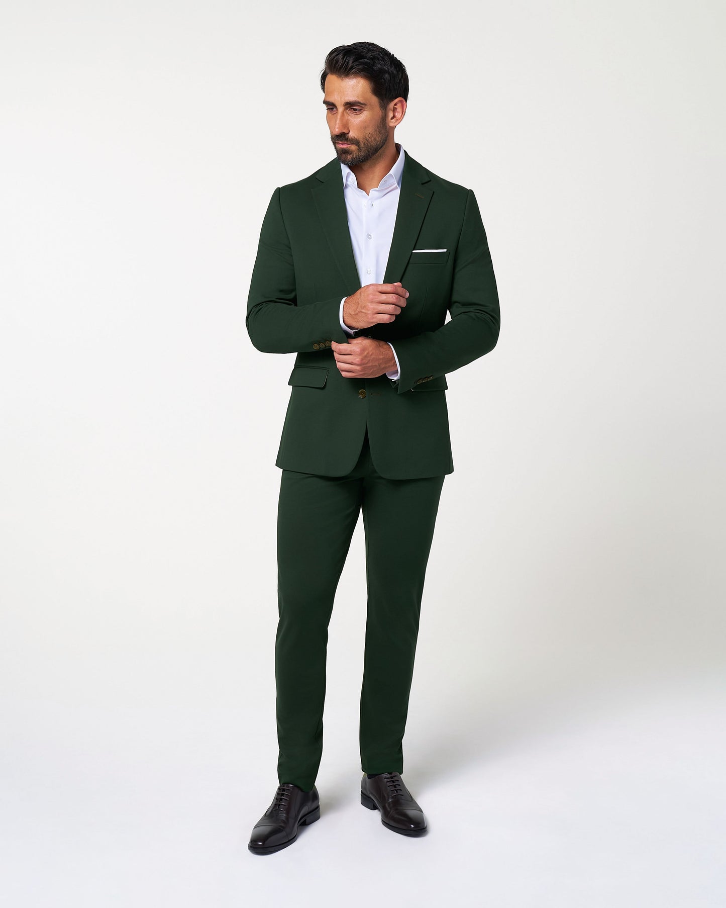 Athletic Fit Stretch Suit - Solid Hunter Green | State & Liberty Suits
