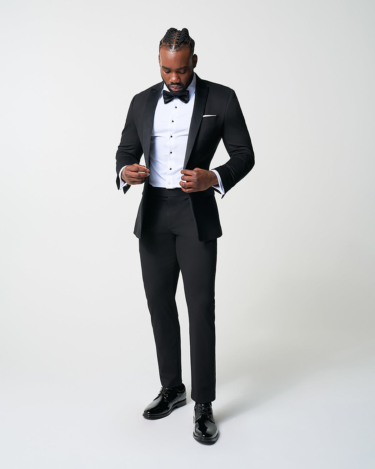 Athletic Fit Stretch Tuxedo Jacket - Black with Peak Lapel | State & Liberty Suits|Blazers
