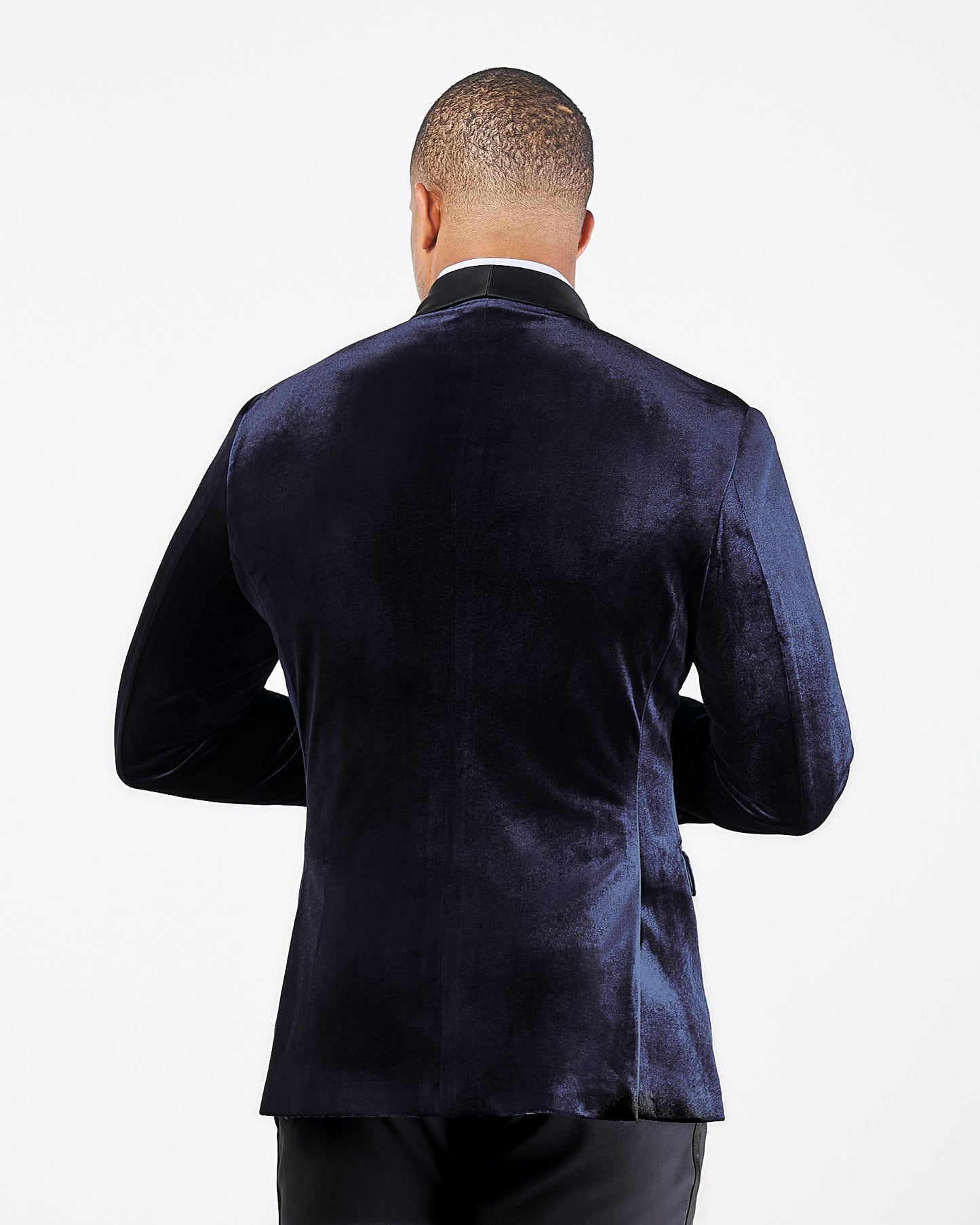 Athletic Fit Stretch Tuxedo Jacket - Navy Velvet | State & Liberty Suits|Blazers