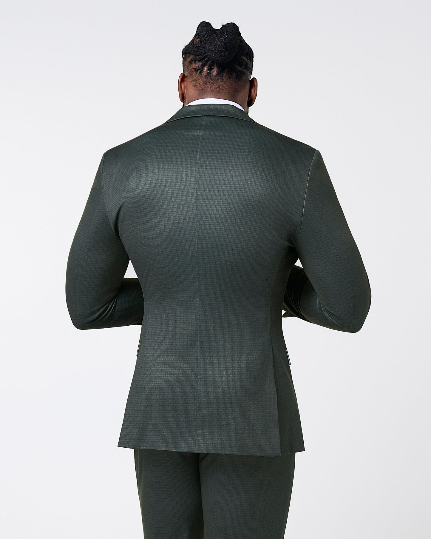 Athletic Fit Stretch Blazer - Army Green Microcheck | State & Liberty Suits|Blazers