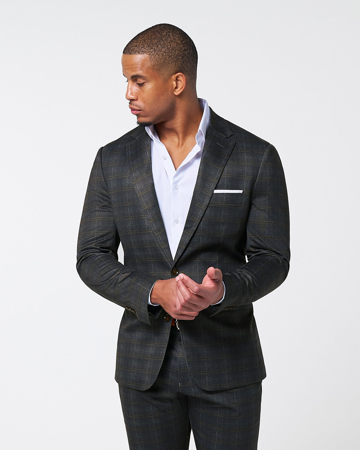 Athletic Fit Stretch Blazer - Brown Plaid | State & Liberty Suits|Blazers