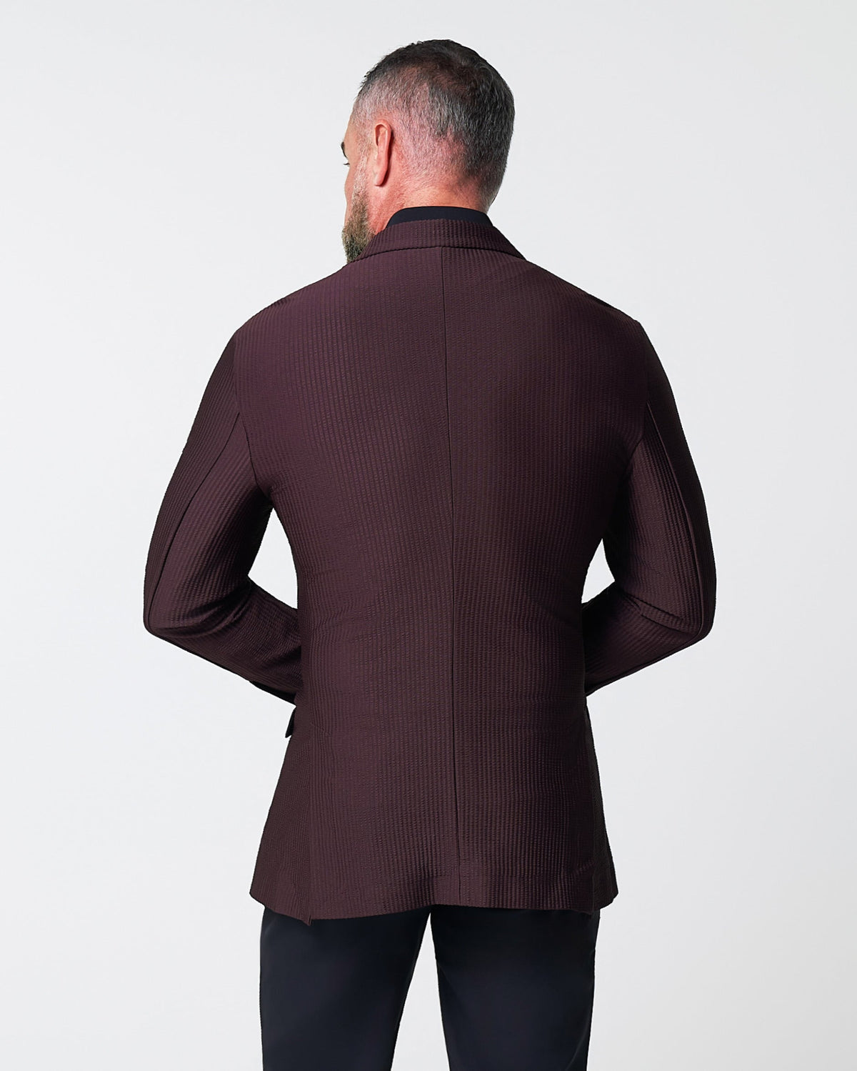 Athletic Fit Stretch Blazer - Plum Seersucker | State & Liberty Suits|Blazers