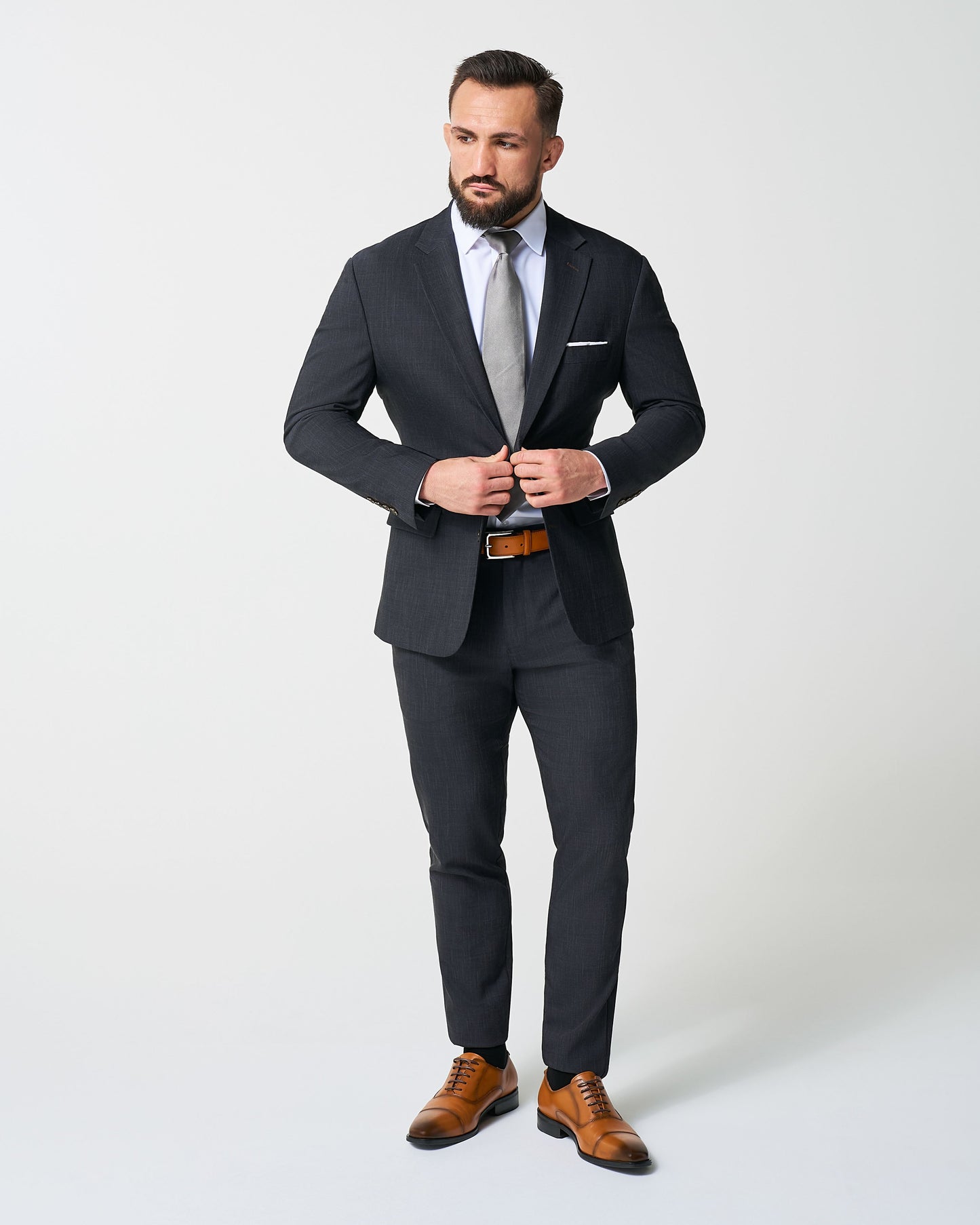 Athletic Fit Stretch Blazer - Heathered Midnight Navy | State & Liberty Blazers|Suits