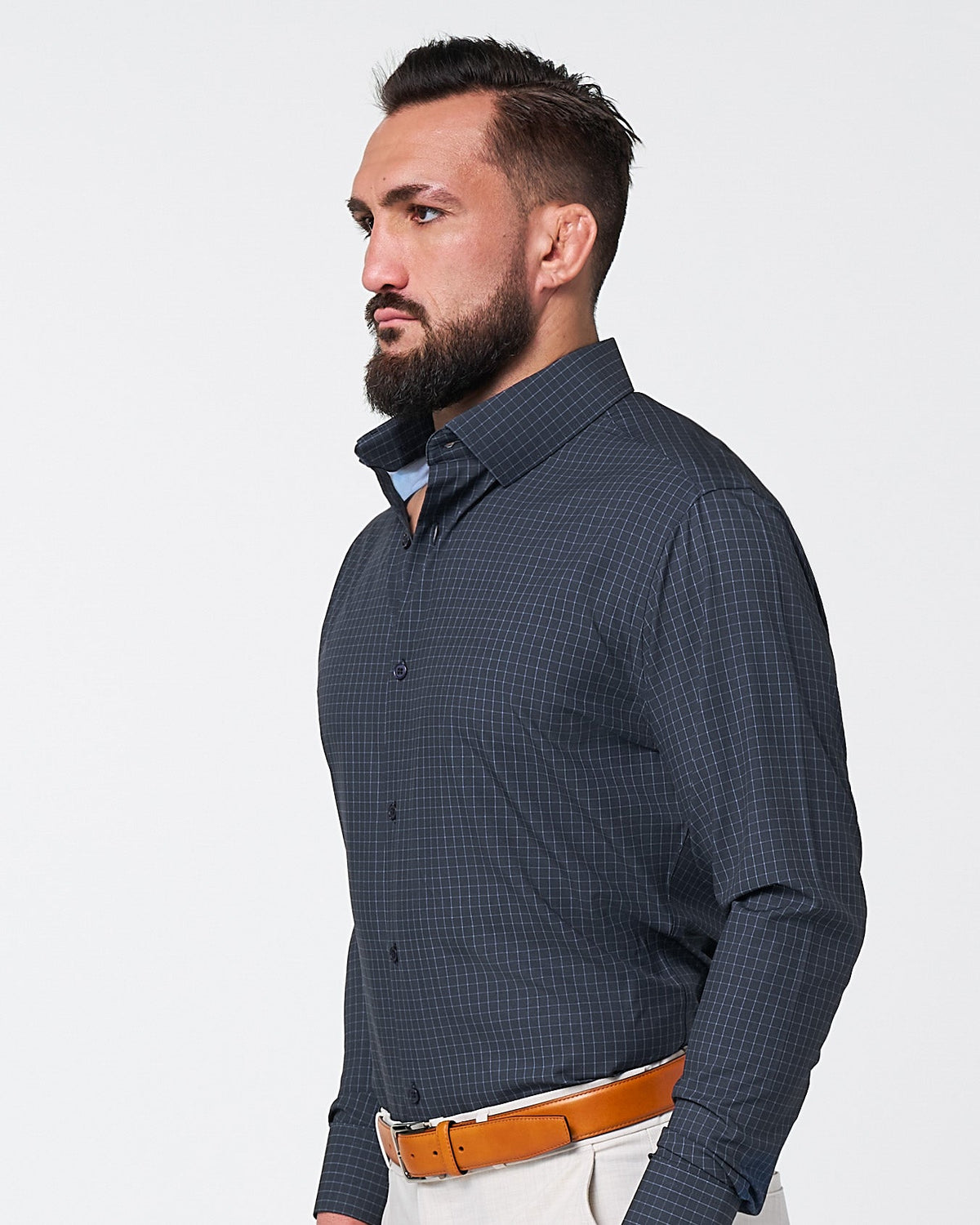 "The Lakewood" White Small Windowpane | State & Liberty Dress Shirts