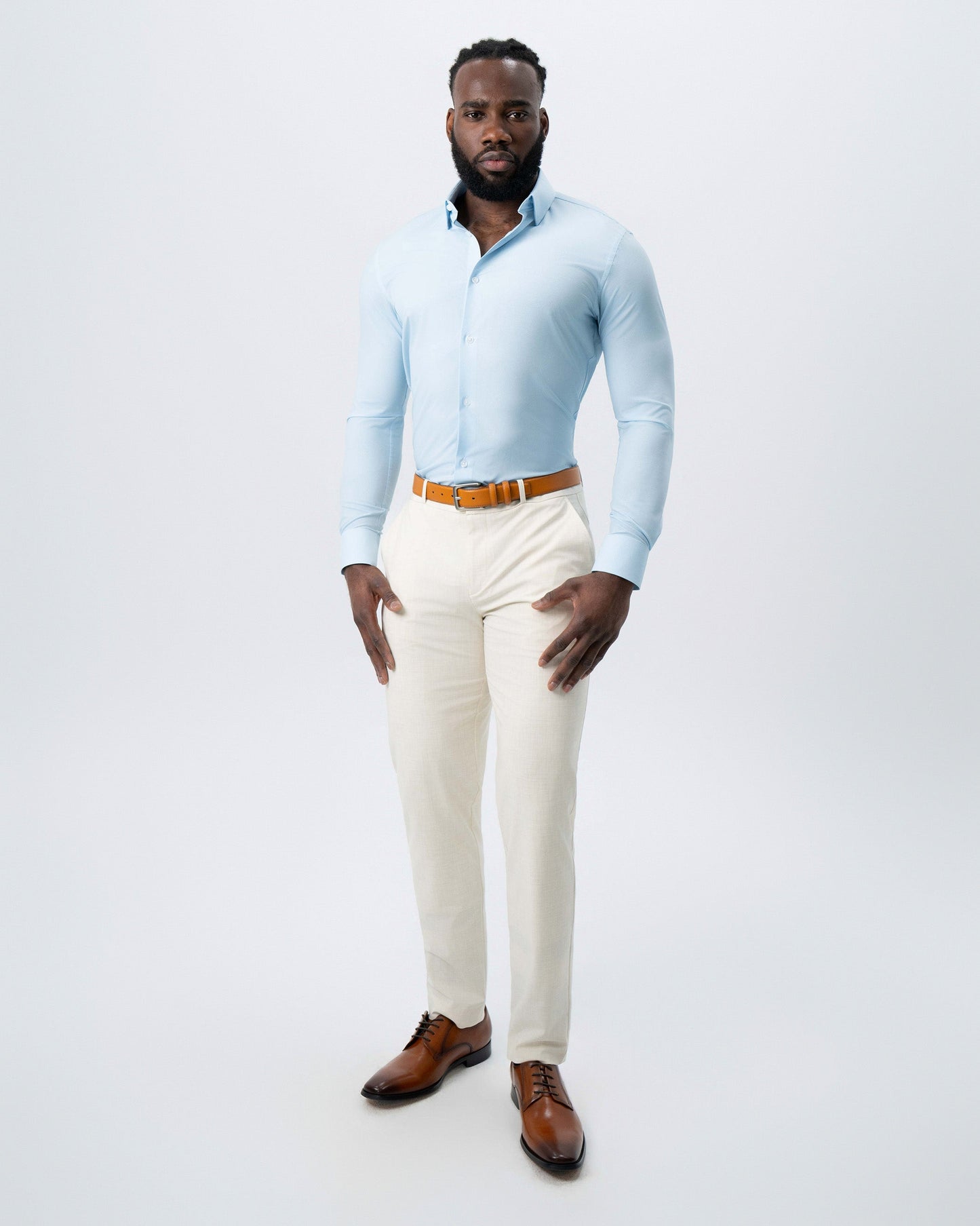 "The Stone" Light Blue Micro Diamond Geo Print | State & Liberty Dress Shirts