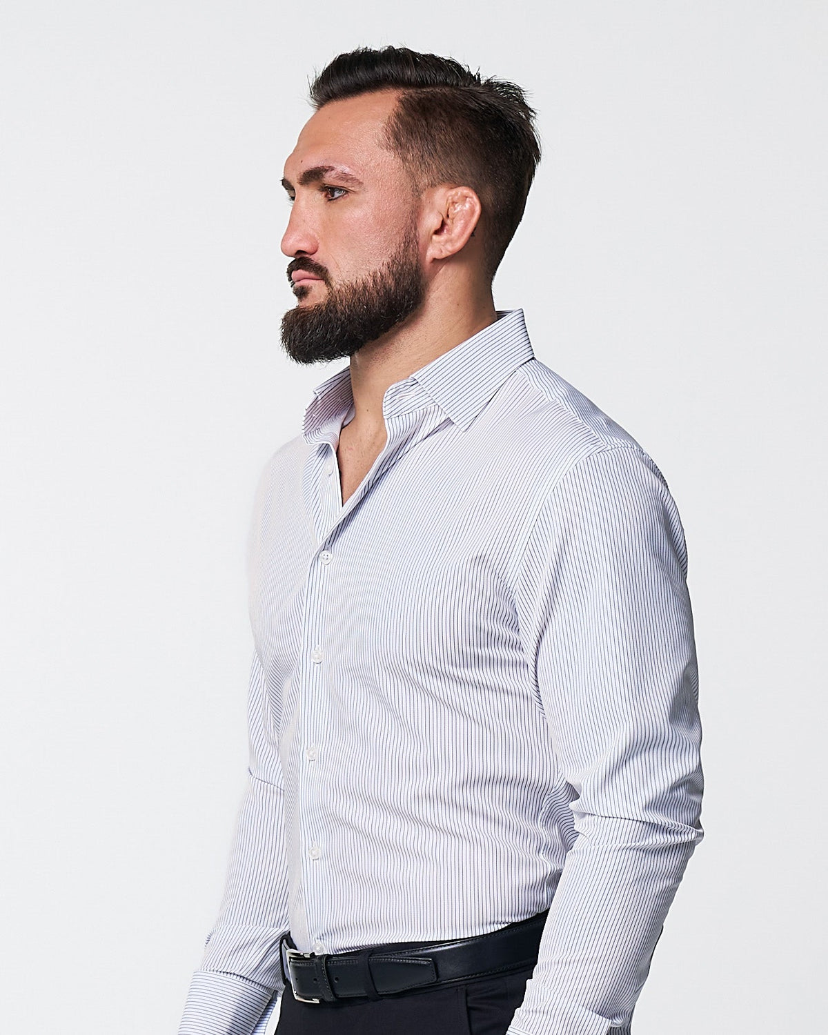 "The Wylder" Charcoal Chalked Pinstripe | State & Liberty Dress Shirts