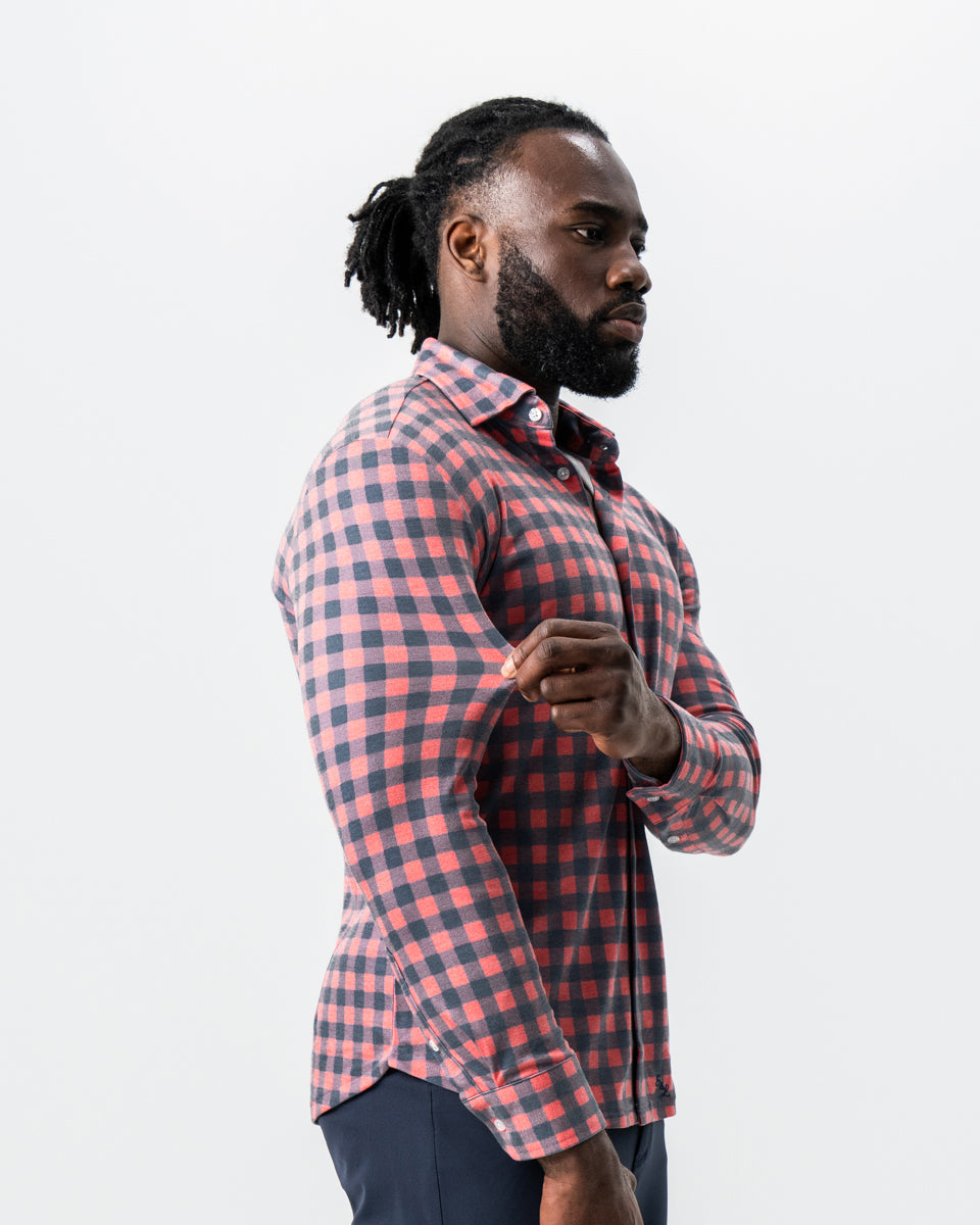"The Filson" Red & Navy Big Check Button Down | State & Liberty Dress Shirts