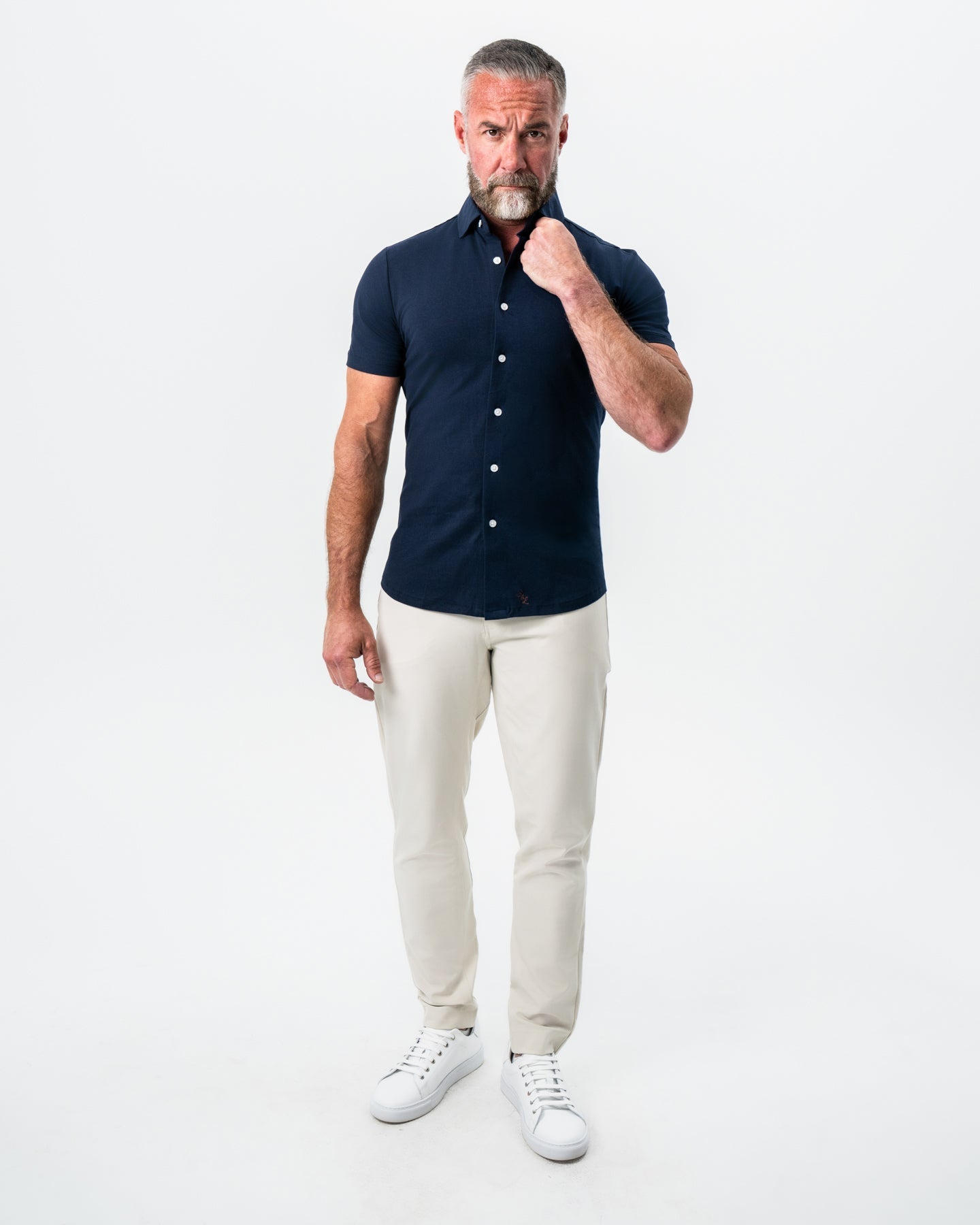 "The Hawkins" Navy Short Sleeve Button Down | State & Liberty Tops