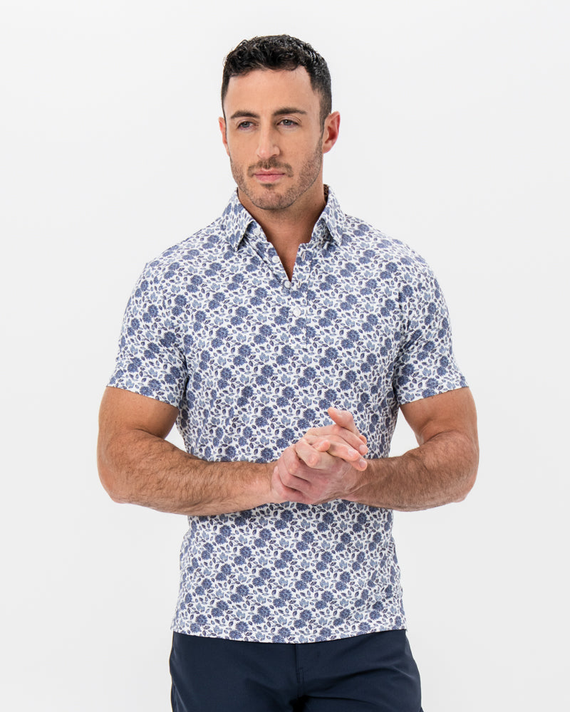 "The Steel" Blue Floral Print | State & Liberty Tops