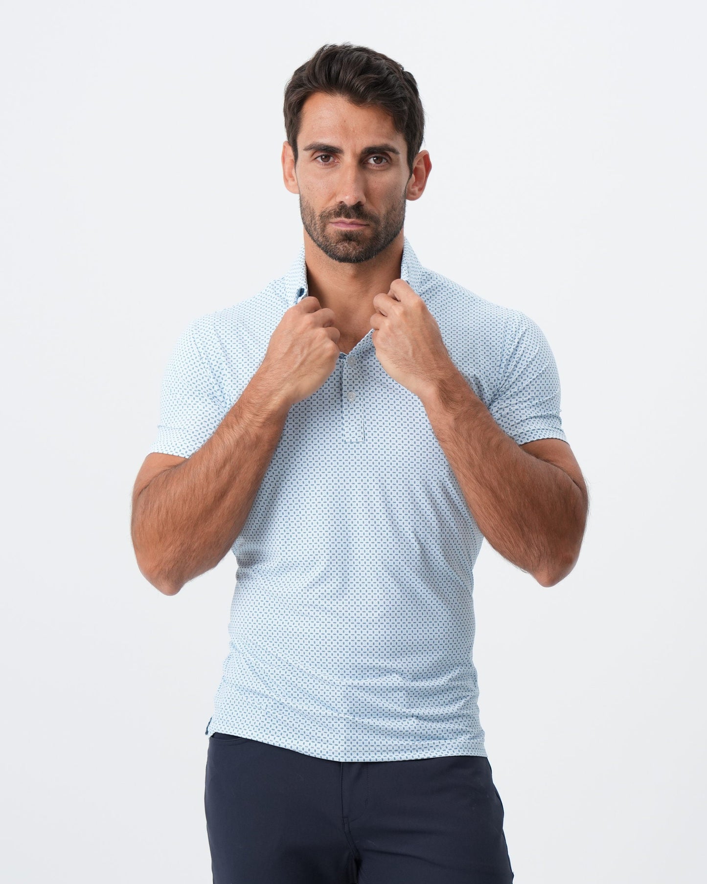 "The Bolt" Light Blue & Navy Cross Diamond | State & Liberty Tops