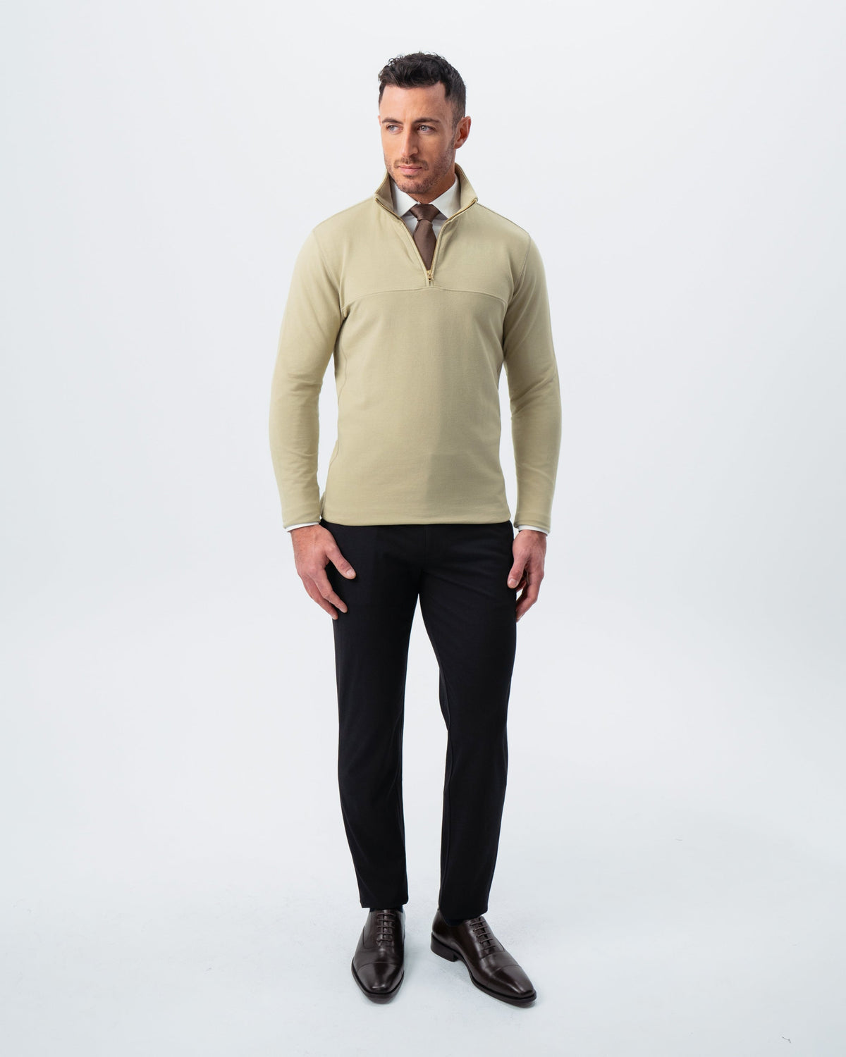 Quarter Zip - Light Olive | State & Liberty Tops