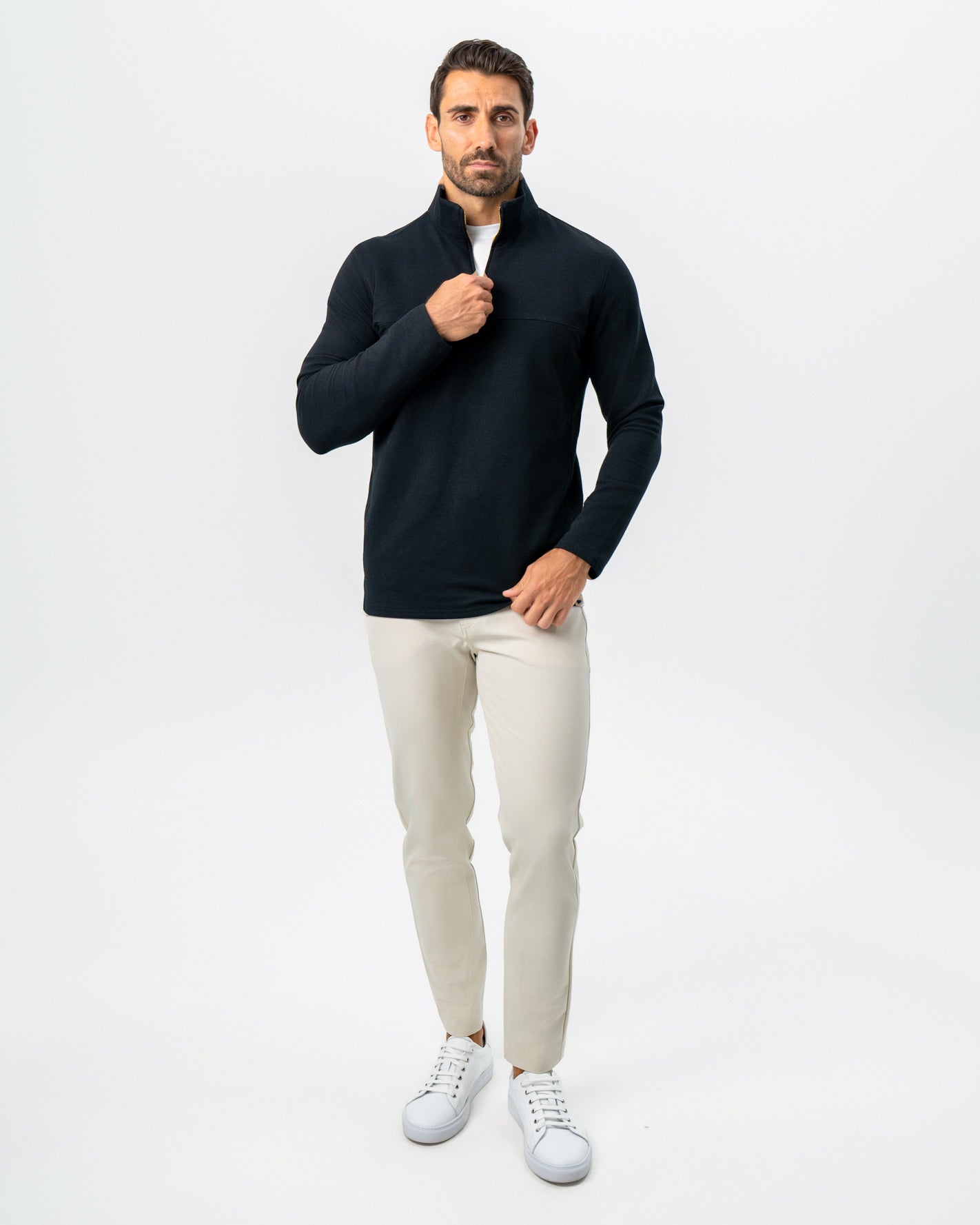 Quarter Zip - Solid Black | State & Liberty Tops