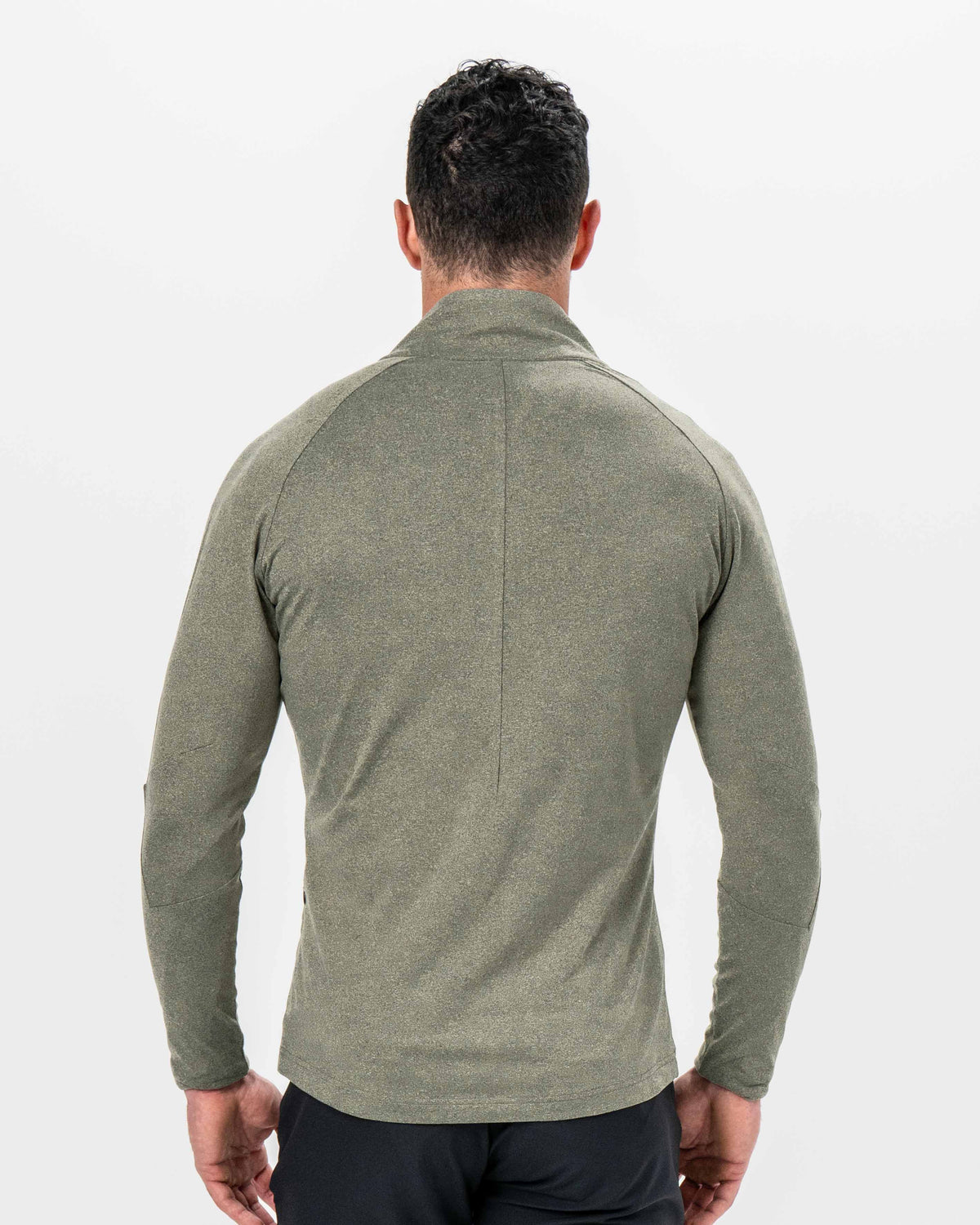 Brushed Quarter Zip - Heathered Olive | State & Liberty Tops