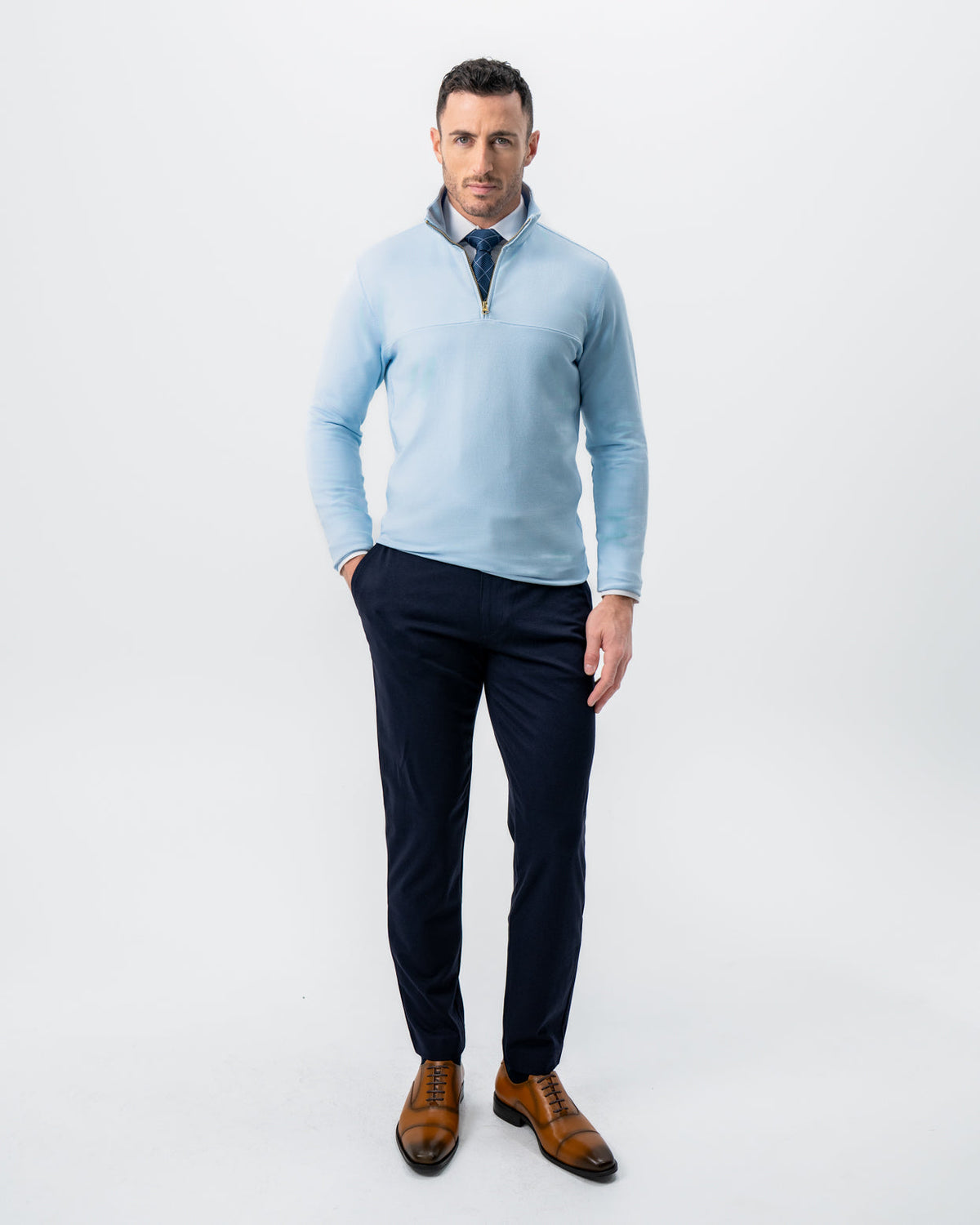 Quarter Zip - Light Blue | State & Liberty Tops