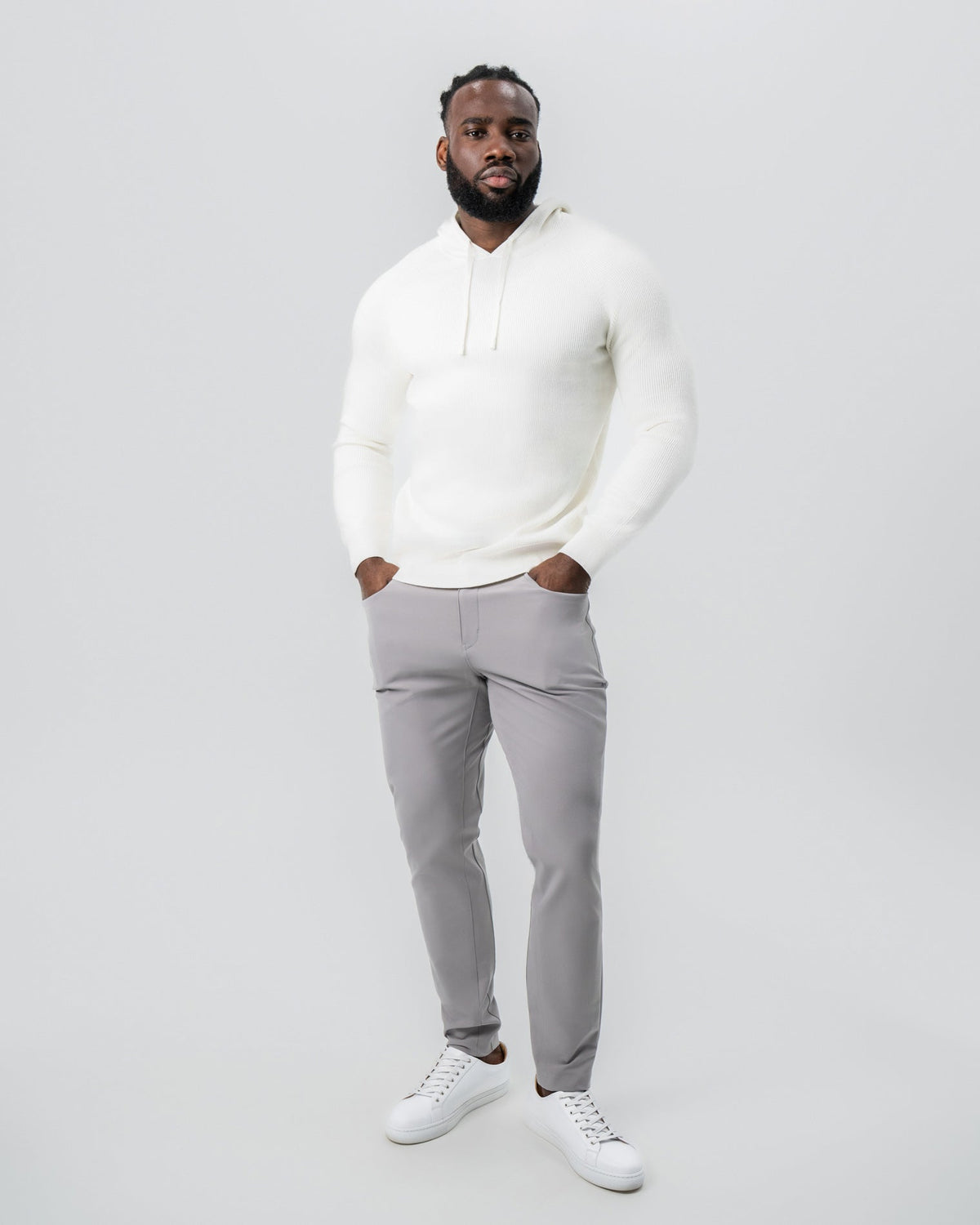 Heavy Knit Hoodie - Cream | State & Liberty Tops