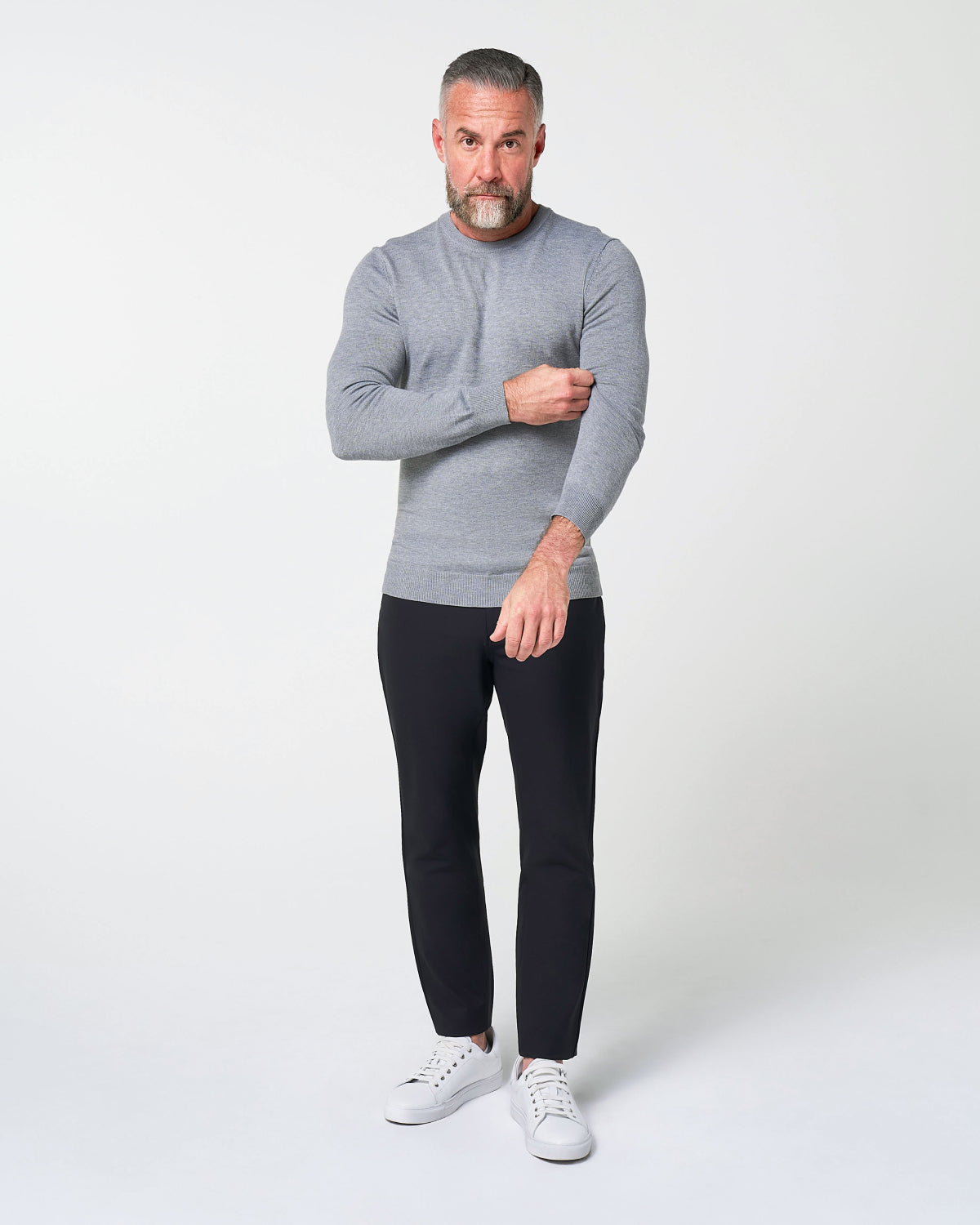 Mid-Weight Wool Crewneck - Grey | State & Liberty Tops