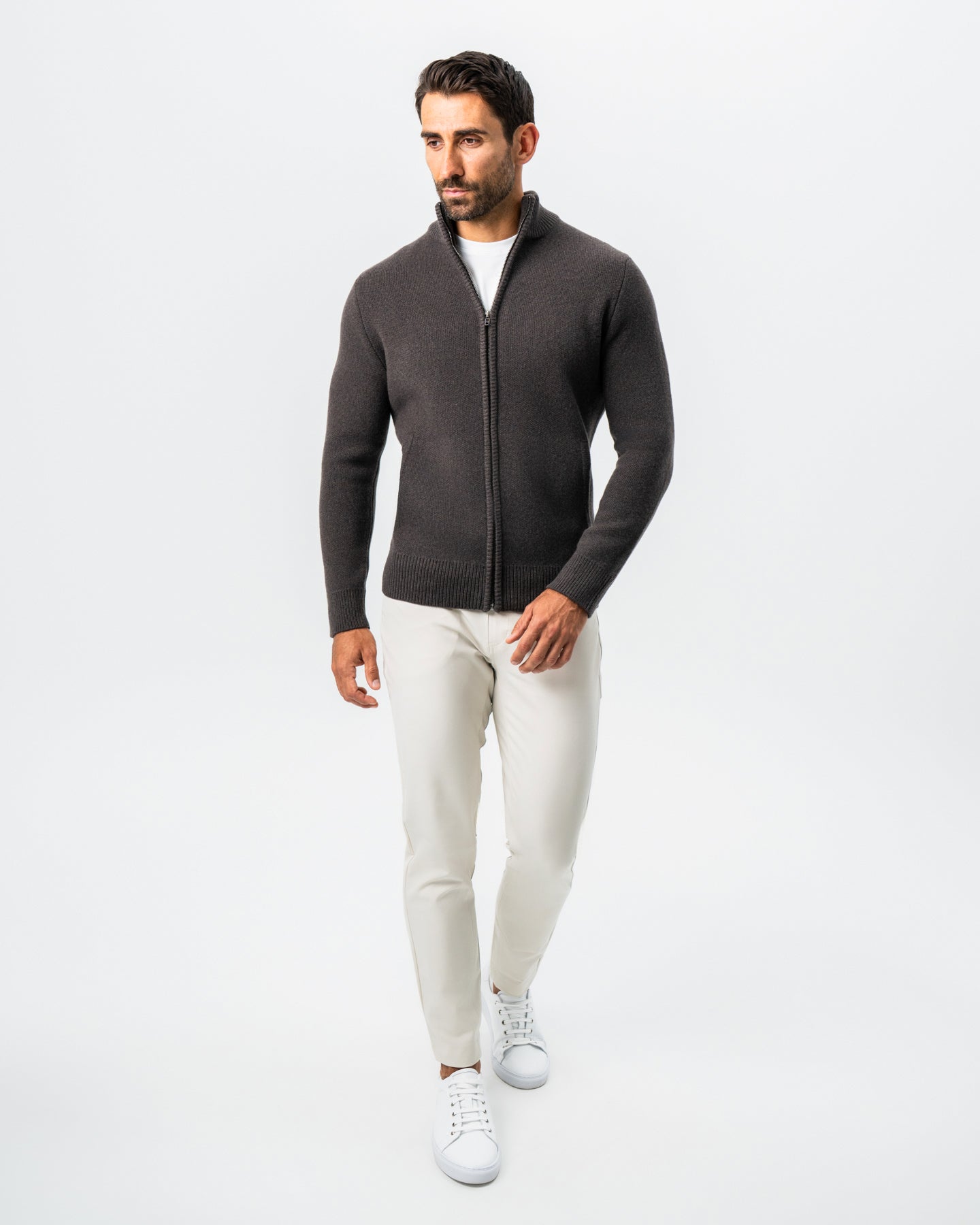 Knit Sweater Bomber - Brown | State & Liberty Tops