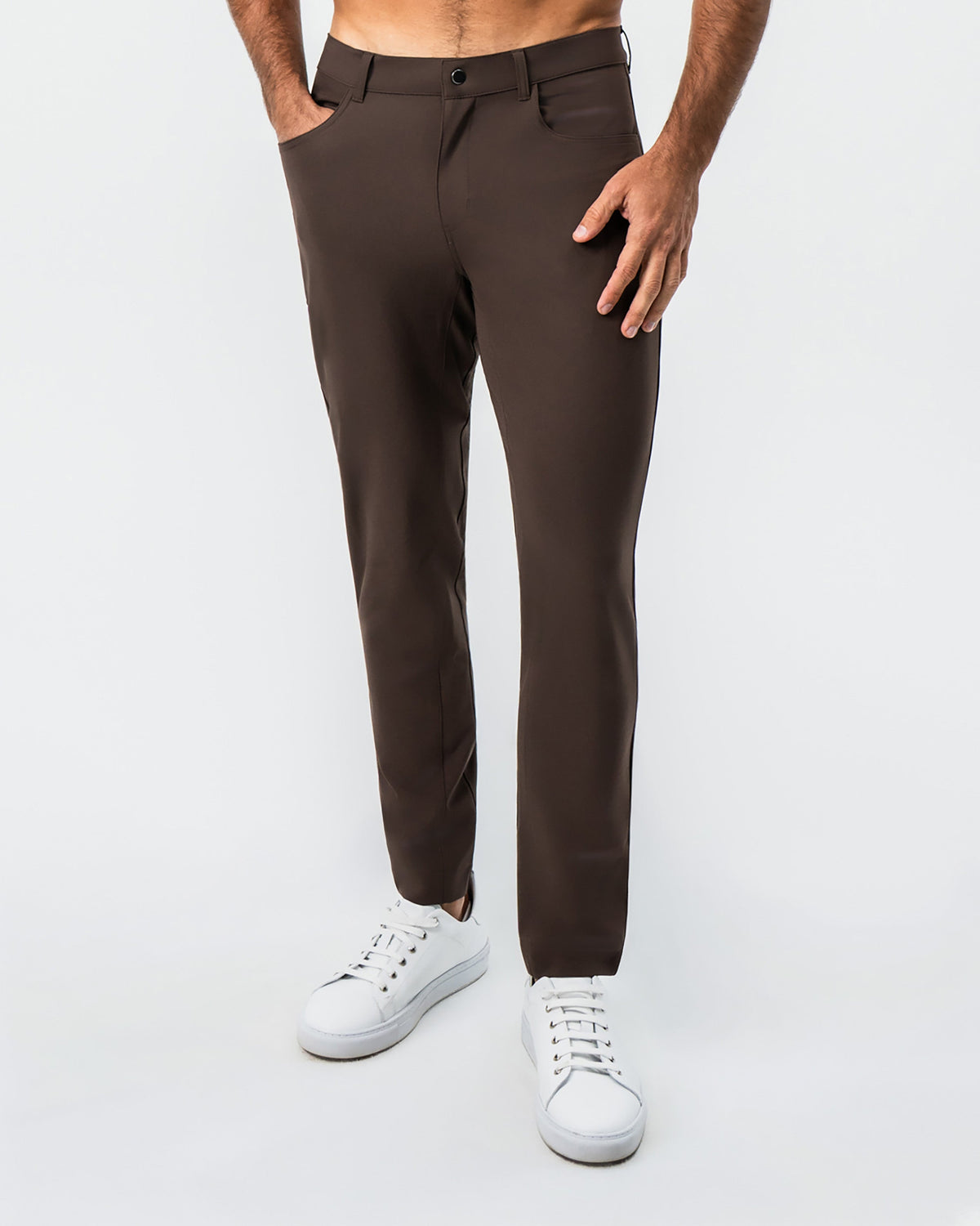 Athletic Fit Stretch Tech Chino - Brown | State & Liberty Bottoms