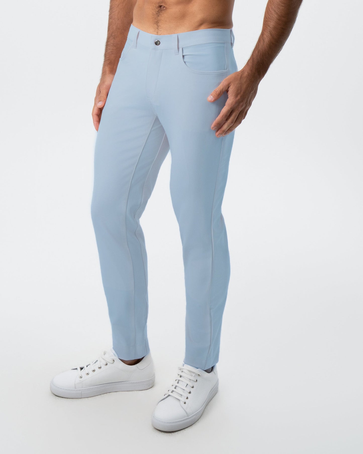 Athletic Fit Stretch Tech Chino - Light Blue | State & Liberty Bottoms