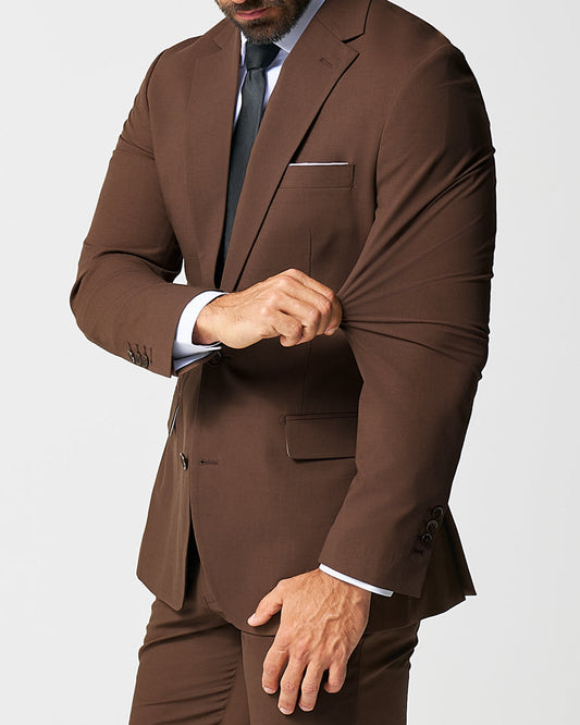 Athletic Fit Stretch Blazer - Lightweight Heathered Chocolate | State & Liberty Suits|Blazers