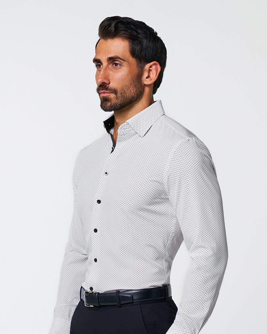 "The Tatar" White With Black Dots | State & Liberty Dress Shirts