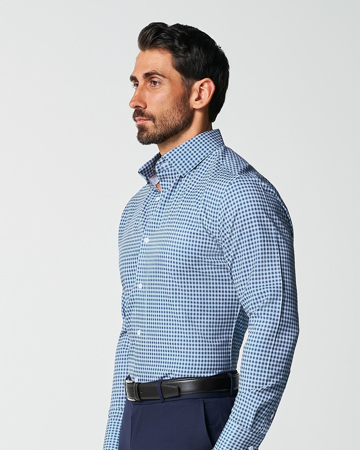 "The Brooklyn" Navy & Light Blue Gingham | State & Liberty Dress Shirts