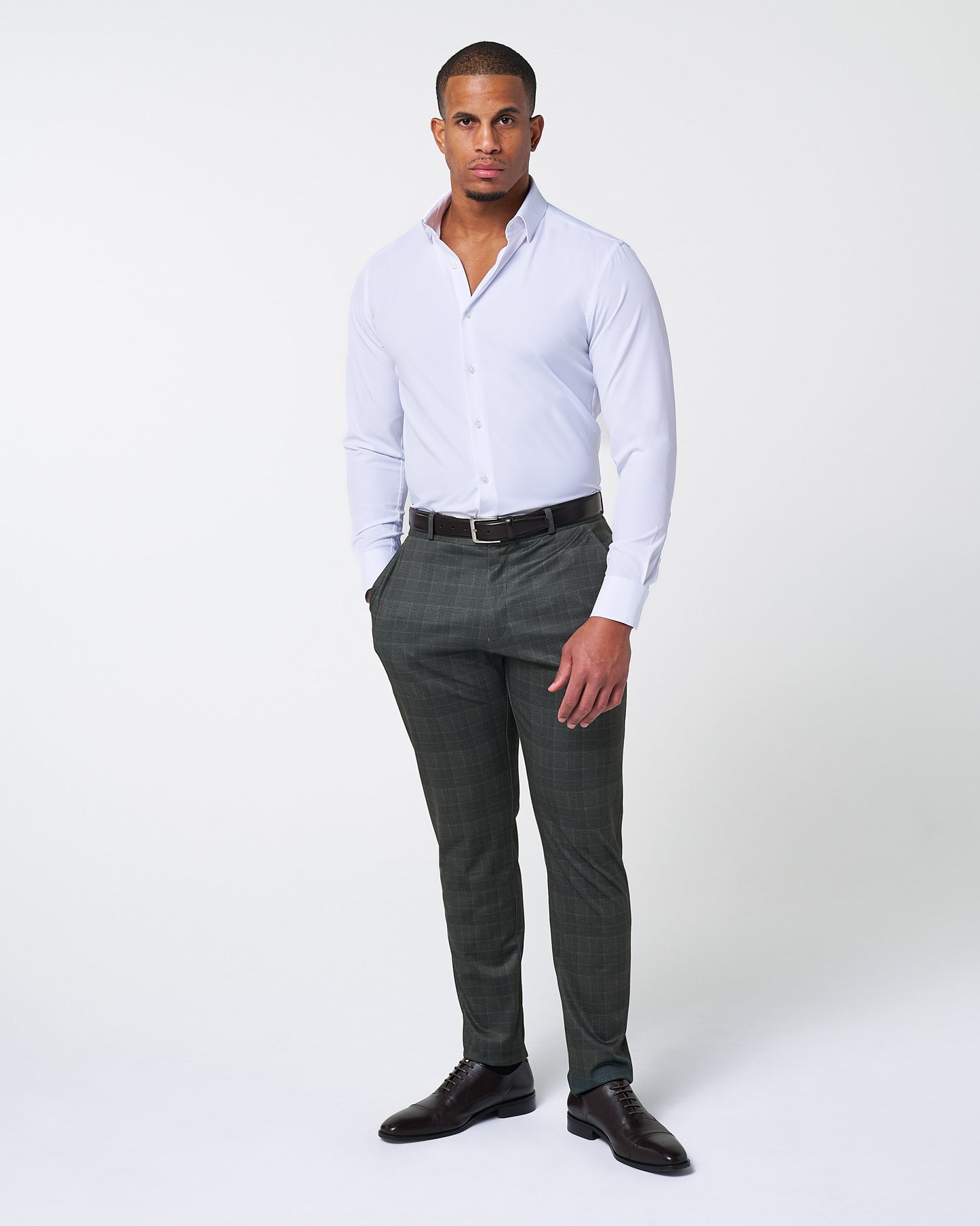 Athletic Fit Stretch Suit - Charcoal Plaid | State & Liberty Suits