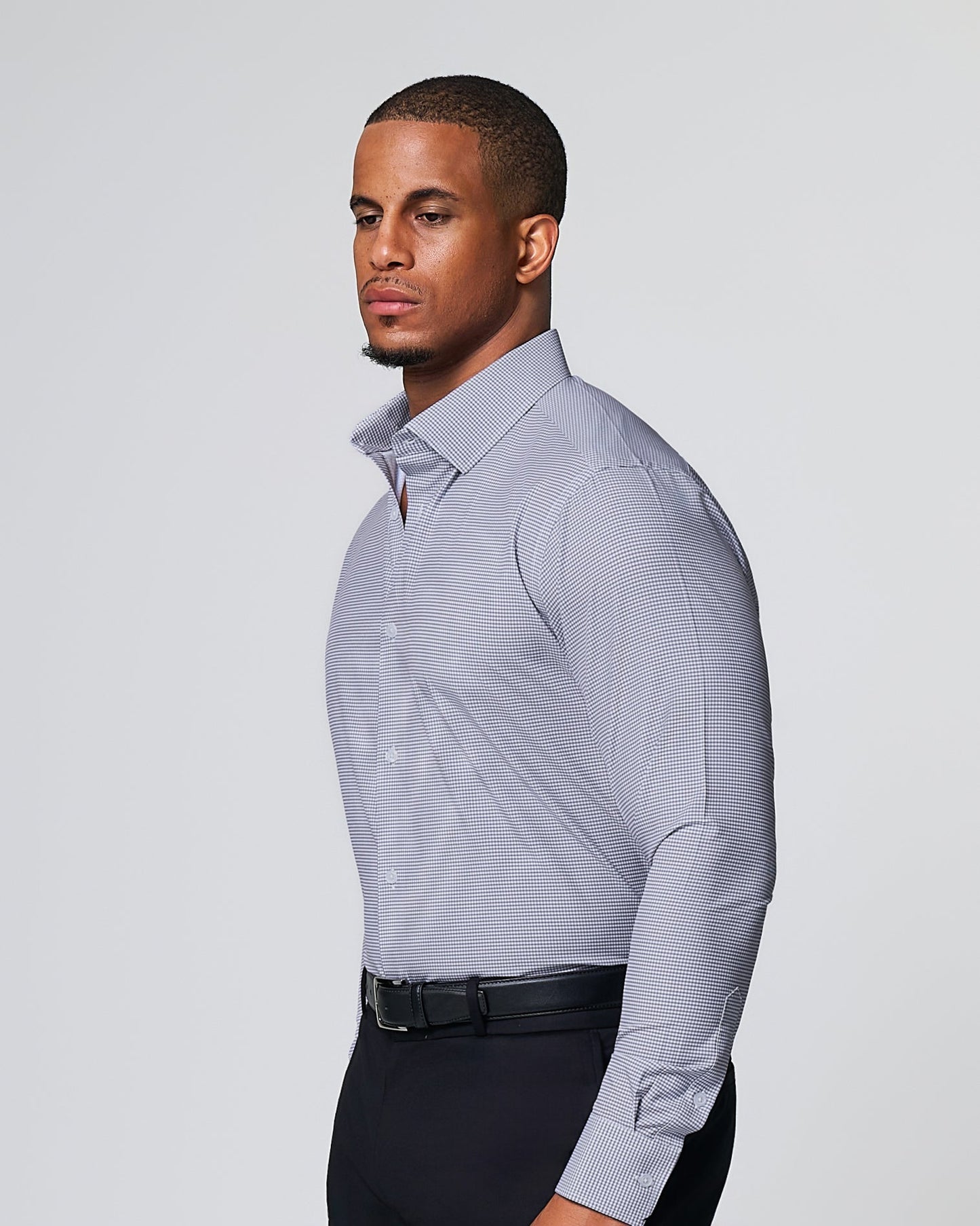 "The Heath" Slate Grey & Purple Mini Gingham | State & Liberty Dress Shirts