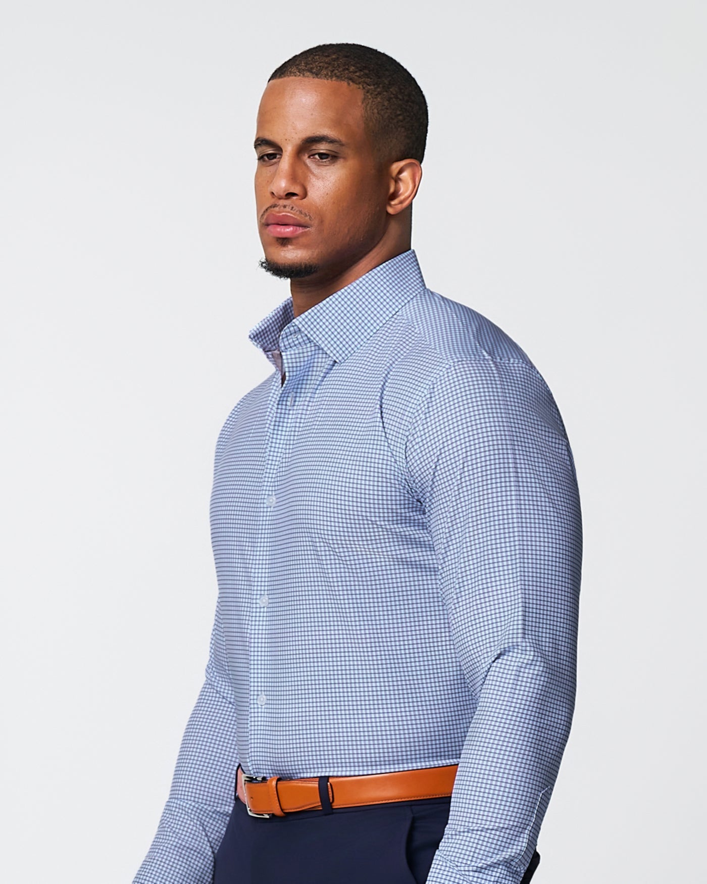 "The Keystone" Pink & Navy Windowpane | State & Liberty Dress Shirts