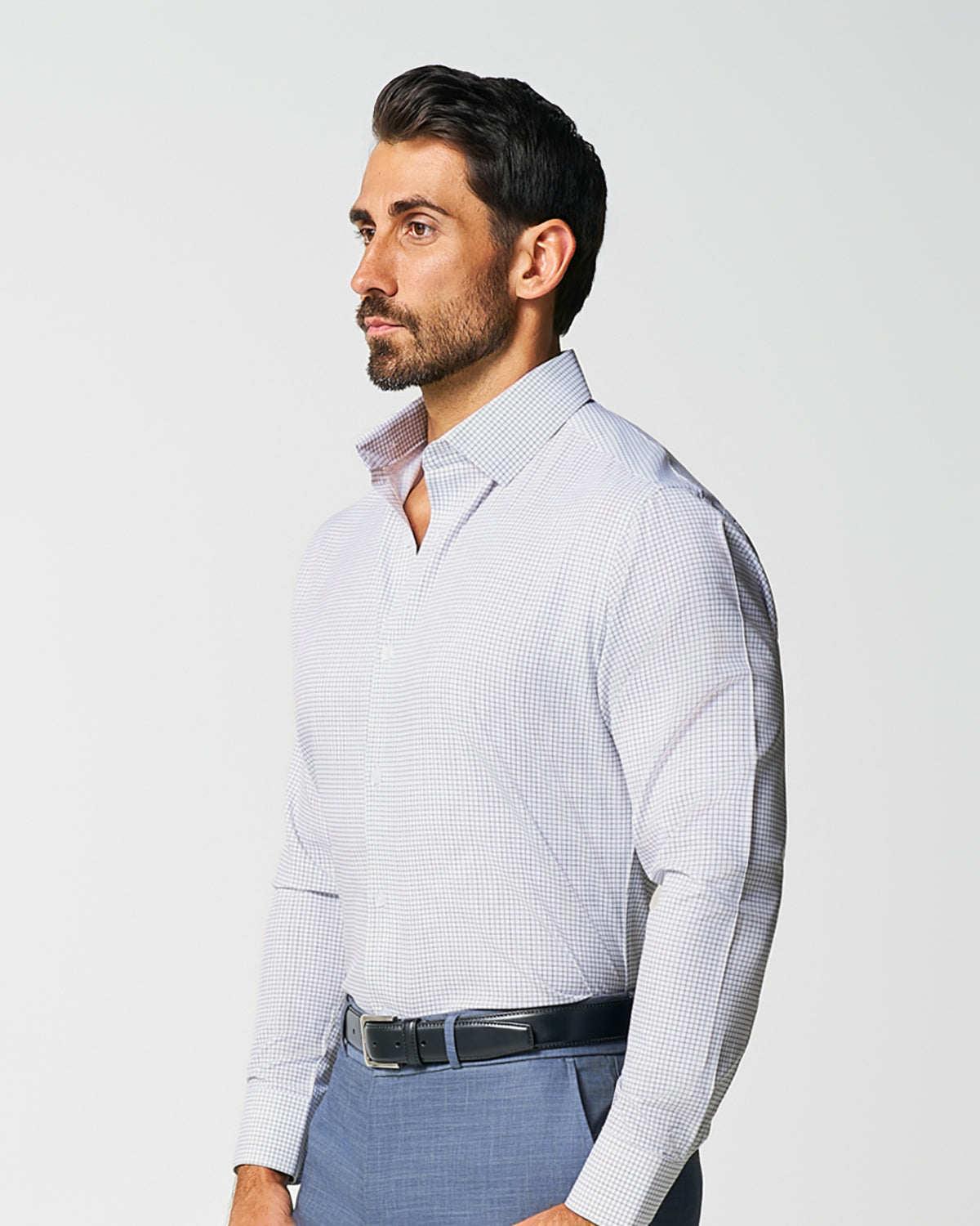 "The Luca" Black Dashed Mini Grid | State & Liberty Dress Shirts