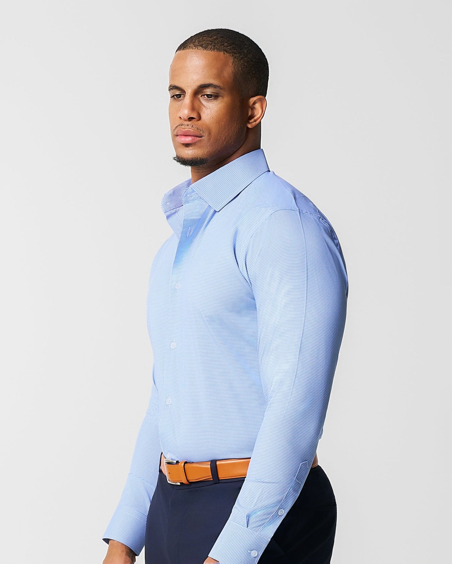 "The Merrill" Blue Micro Check | State & Liberty Dress Shirts