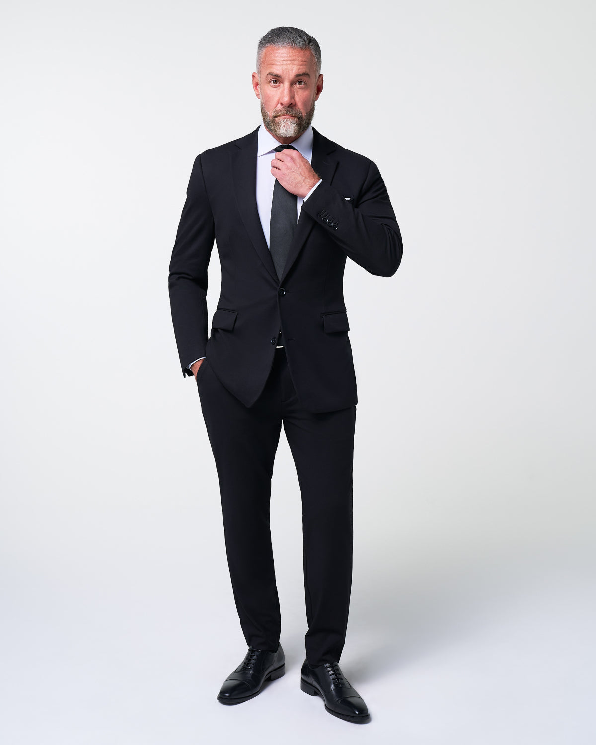 Athletic Fit Stretch Suit - Black | State & Liberty Suits