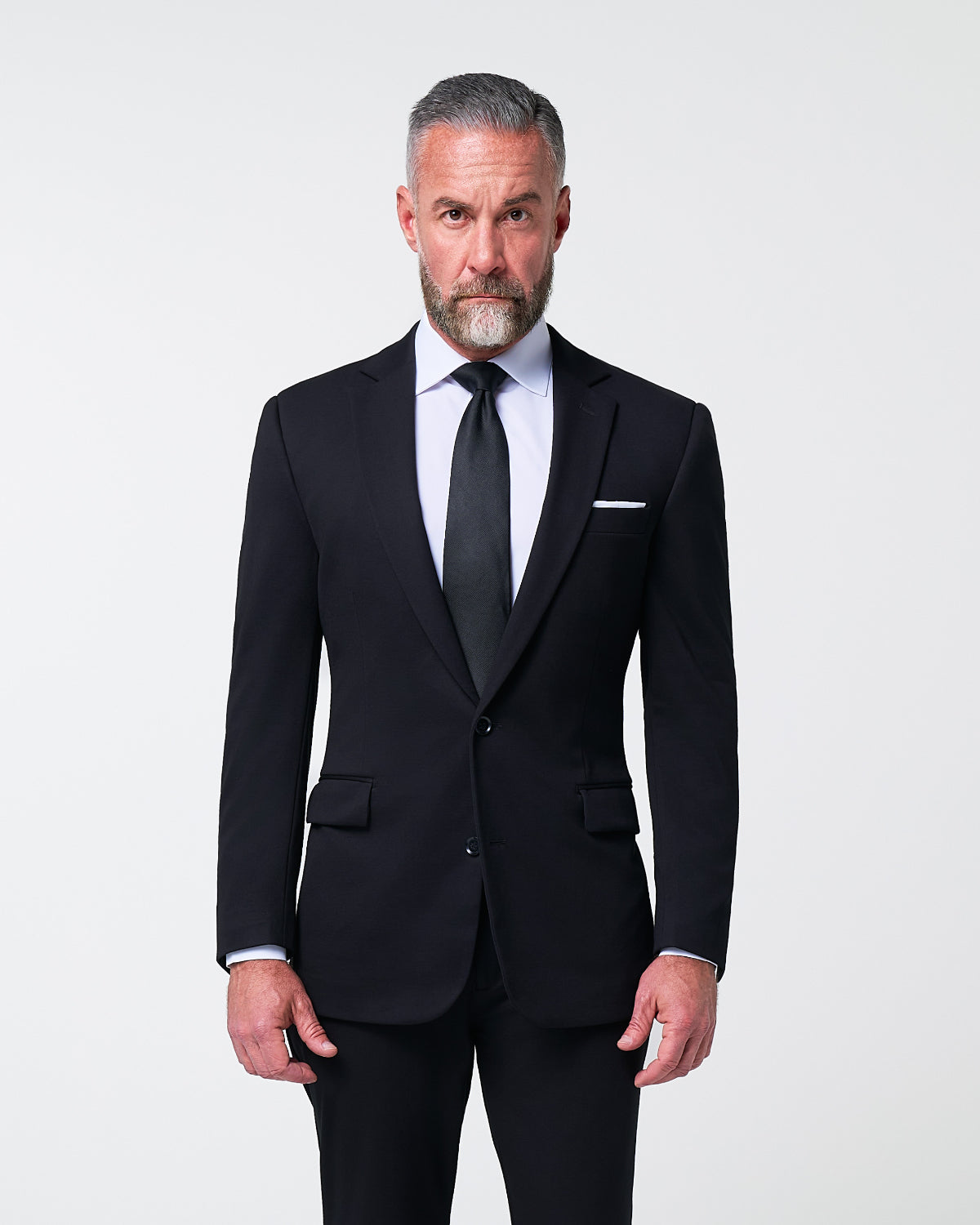Athletic Fit Stretch Suit - Black | State & Liberty Suits