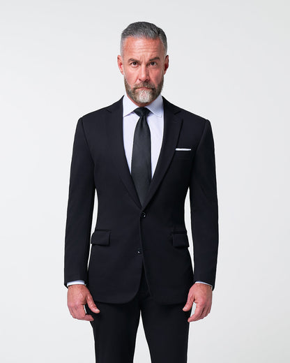 Athletic Fit Stretch Suit - Black | State & Liberty Suits