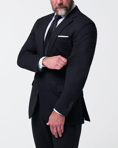 Athletic Fit Stretch Suit - Black | State & Liberty Suits