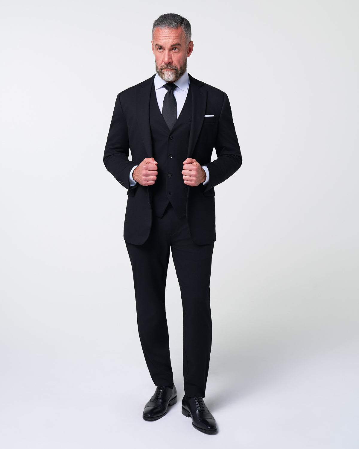 Athletic Fit Stretch Suit - Black | State & Liberty Suits