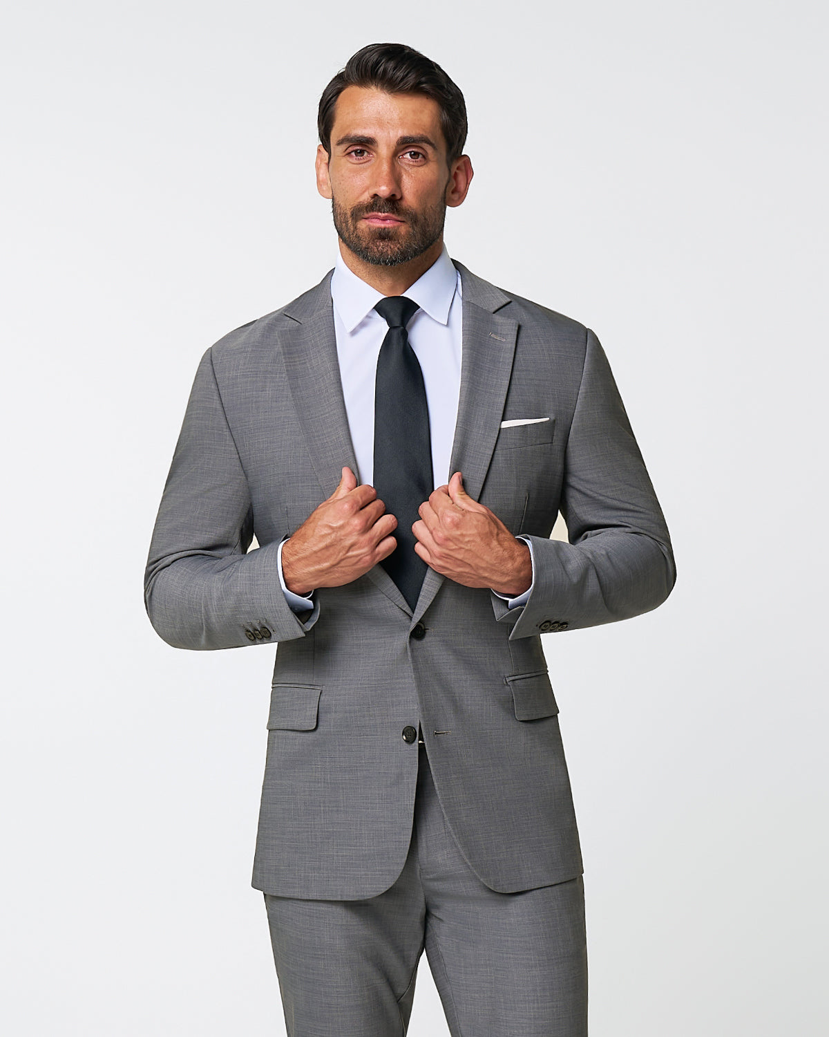 Athletic Fit Stretch Suit - Heathered Grey | State & Liberty Suits