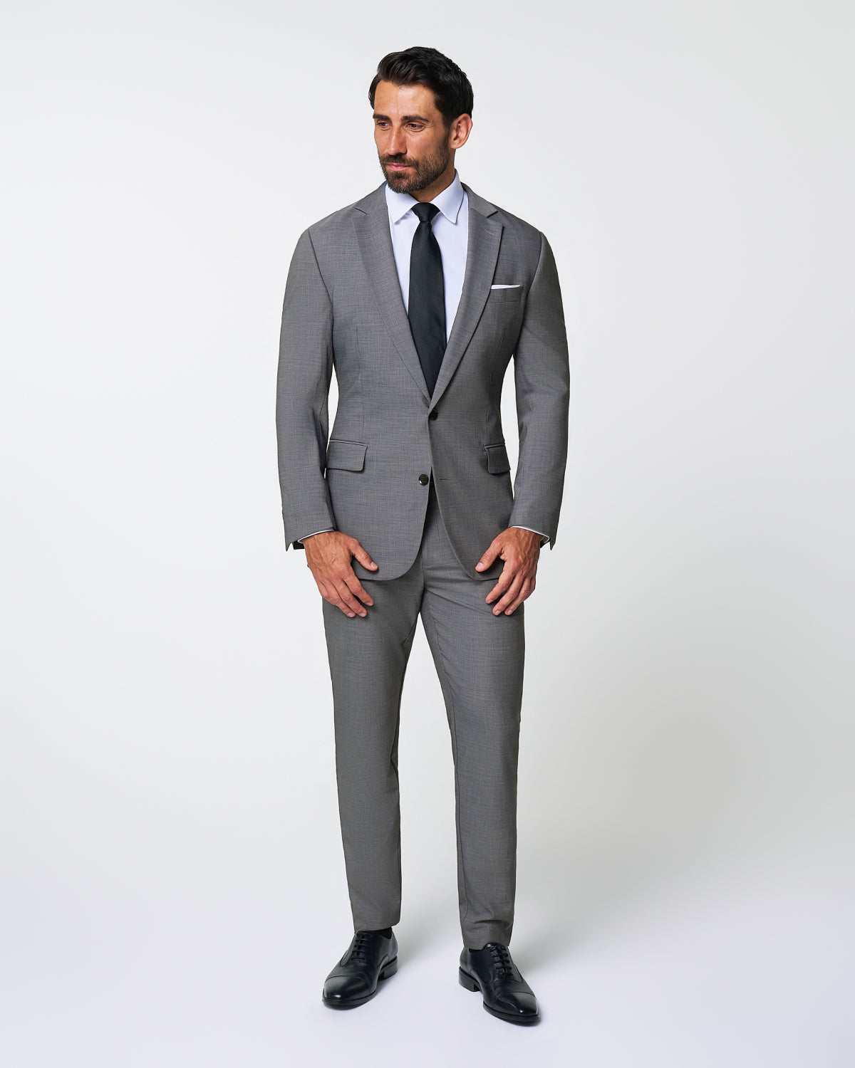 Athletic Fit Stretch Suit - Heathered Grey | State & Liberty Suits