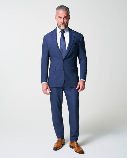 Athletic Fit Stretch Suit - Heathered Navy | State & Liberty Suits