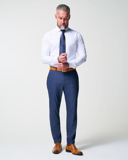 Athletic Fit Stretch Suit - Heathered Navy | State & Liberty Suits