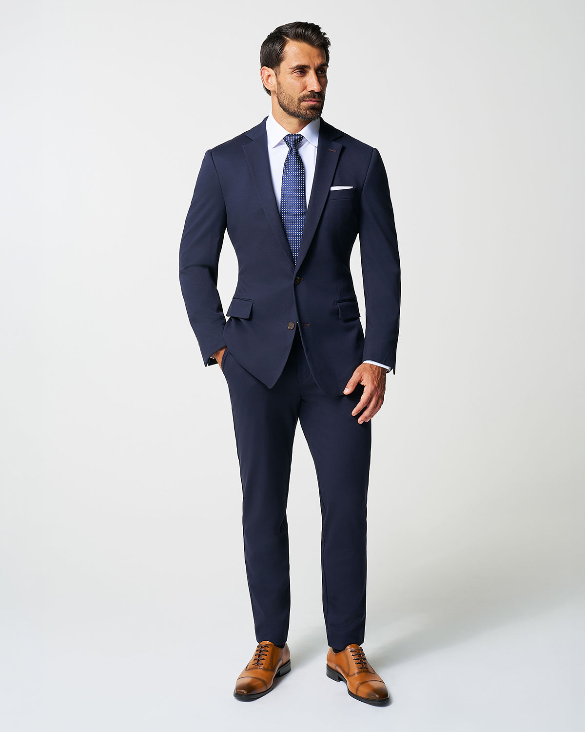 Athletic Fit Stretch Suit - Navy | State & Liberty Suits