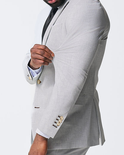 Athletic Fit Stretch Suit - Lightweight Heathered Light Grey | State & Liberty Suits