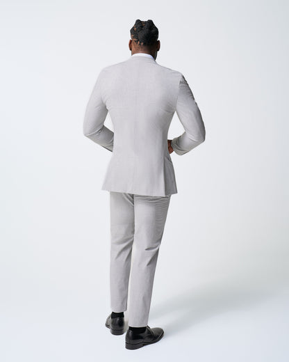 Athletic Fit Stretch Suit - Lightweight Heathered Light Grey | State & Liberty Suits