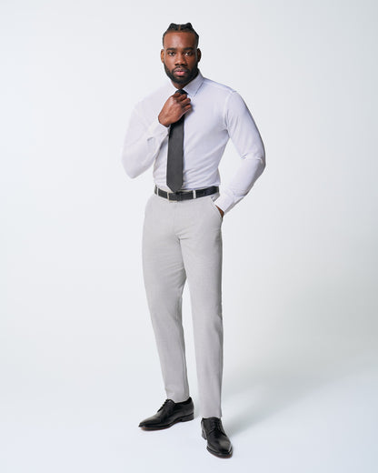 Athletic Fit Stretch Suit - Lightweight Heathered Light Grey | State & Liberty Suits