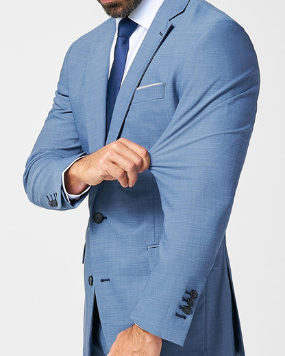 Athletic Fit Stretch Suit - Heathered Light Blue | State & Liberty Suits