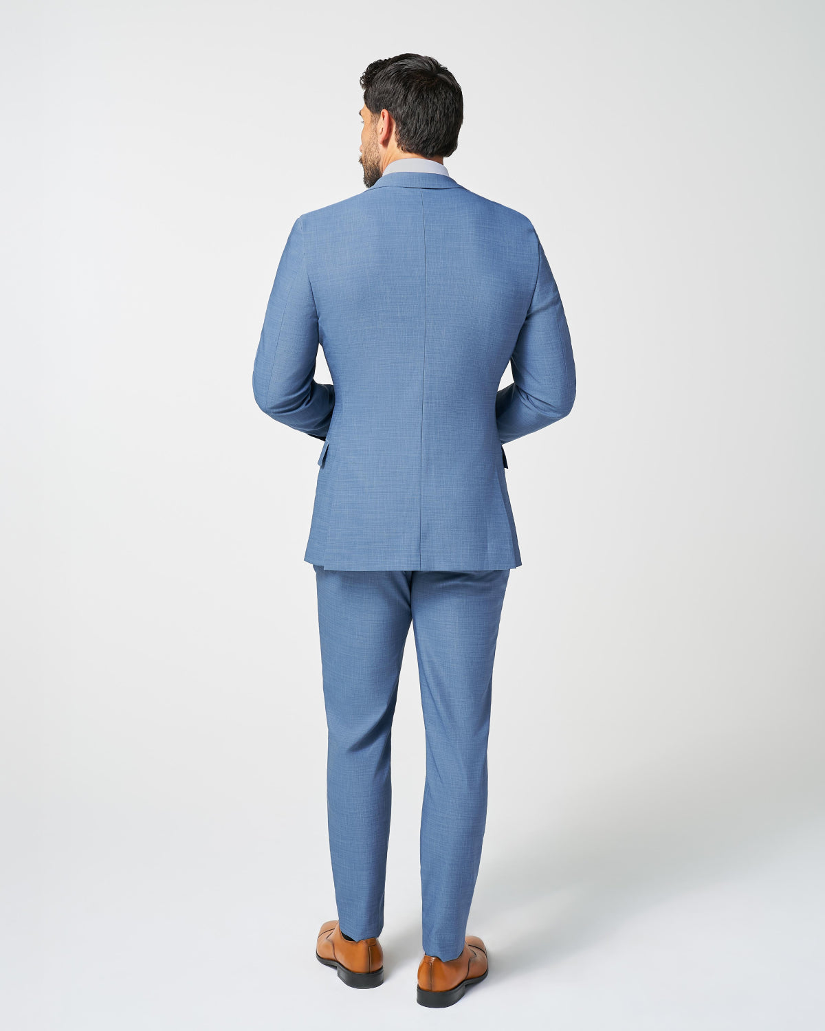 Athletic Fit Stretch Suit - Heathered Light Blue | State & Liberty Suits