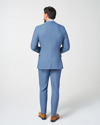 Athletic Fit Stretch Suit - Heathered Light Blue | State & Liberty Suits